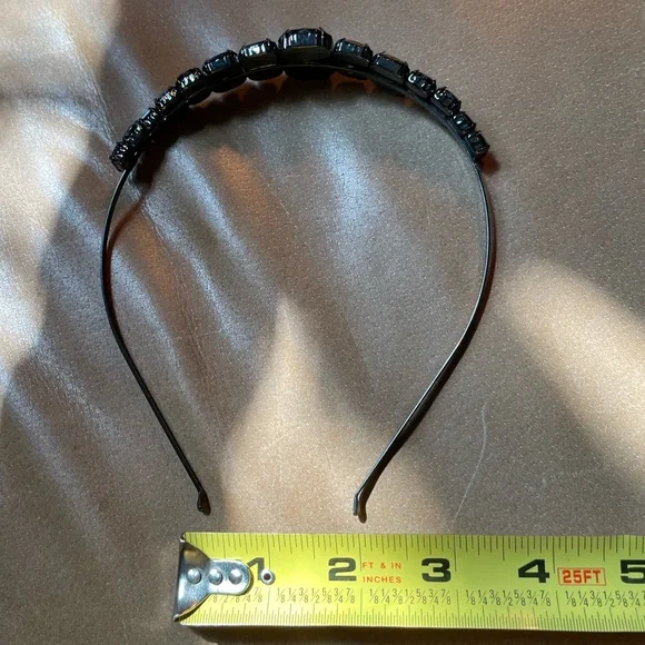 Gunmetal black rhinestone headband soldered pink glam silver  display picture 2